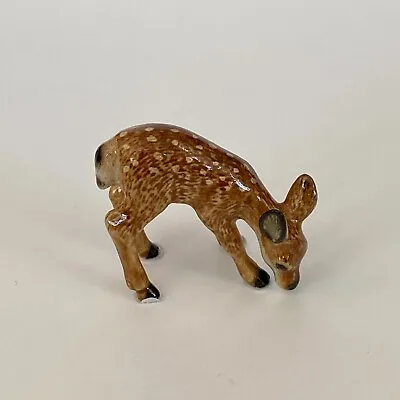 Hand-Painted Miniature Fawn Deer Porcelain Figurine – 26488 • $16