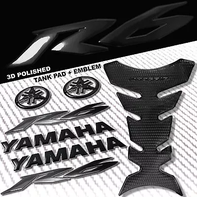 Black 8  3d  Logo+pro Grip Fuel Tank Pad+yzf-r6/r6s Fairing Emblem Sticker • $24.80