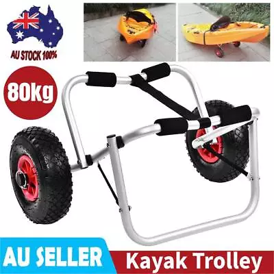 Aluminium Kayak Trolley Canoe Wheel Cart Boat Carrier Ski 100KG With 3M Strap AU • $55.89