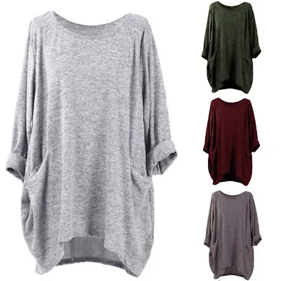 ZANZEA Womens Long Sleeve Crew Neck T Shirts Casual Oversized Plain Basic Tee AU • $20.23