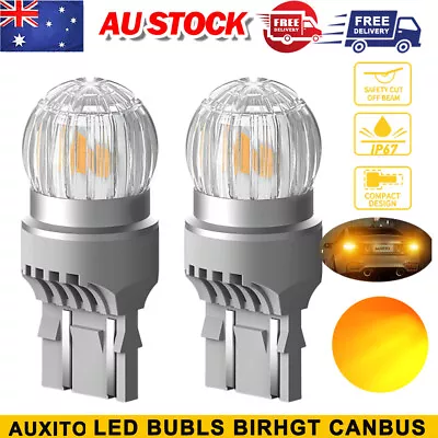 Auxito T20 7440 7443 LED 6smd Amber INDICATOR CAR Turn Signal Light BULB GLOBE • $34.99