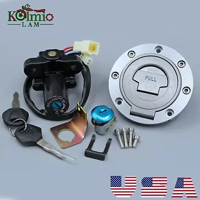 Ignition Switch Lock Fuel Gas Cap W/ Key Set Fit For Yamaha YZF R1 R6 FZ6 FZ8 • $29.66