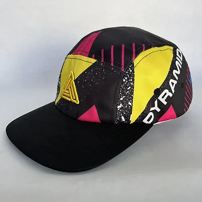 Black Pyramid Logo Adjustable Strap Back Hat 100% AUTHENTIC 5 Panel Retro AOP • $31.99