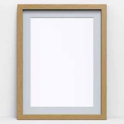 Black White Oak Picture Poster Photo Frame With Grey Mount Wood Effect All Sizes • £11.30