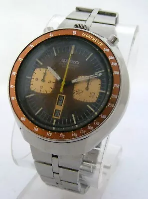 Vintage Seiko Bullhead Chronograph  Steel Case Ref. 6138-0040 Brown Dial • $500