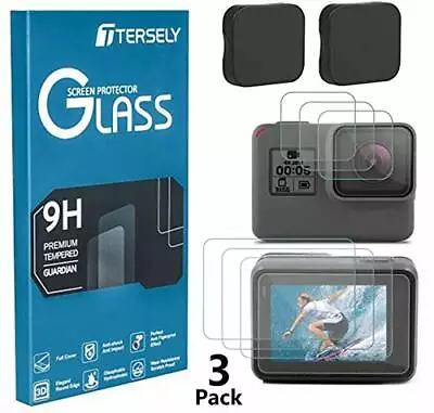 [3 Pack] GoPro Hero 7 (2018) /6/5 Screen Protector Front + Back Glass Lens Cover • $39.16