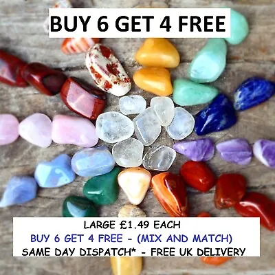 £1.49 • Buy Healing Crystal Gemstones Large 16-26mm Reiki Chakra Buy 6 Get 4 FREE