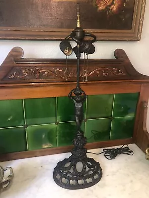 Rare Antique E.F. Caldwell Bronze Nude Cherub Lamp • $895