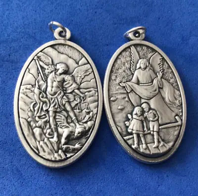 Two Sided Archangel St Michael Guardian Angel Saint Medal Saint Italy • $3.12