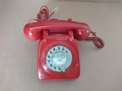 Original Vintage Retro 1966 GPO 706L Rotary Dial Laquear Red Telephone Working • £42