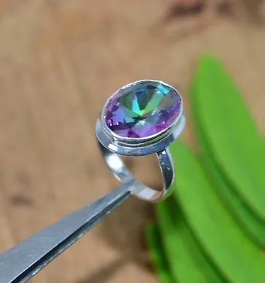 925 SOLID STERLING SILVER MYSTIC TOPAZ RING O390 • $14.23