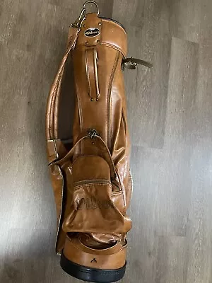 Vintage Wilson Light Brown Faux Leather Golf Bag • $45