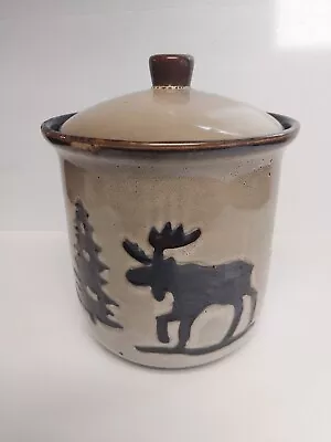 Home Studio Woodland Moose Big Canister Or Cookie Jar Rustic Style Pine Tree • $34.25