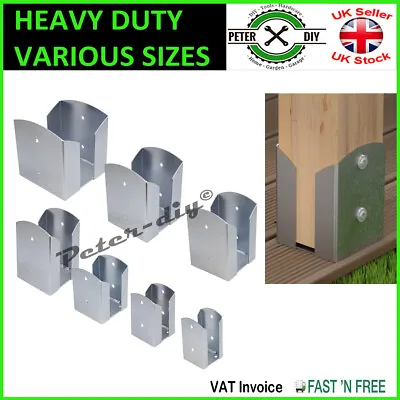 £12.97 • Buy Heavy Duty Galvanised Bolt Down SQUARE POST SUPPORT Fence Foot Base Pergola Shoe