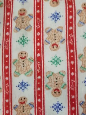 Antique Red White Blue Christmas Handmade Gingerbread Quilt  • $14.99