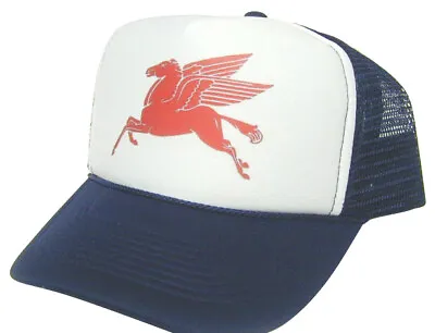 Mobil Horse Trucker Hat Mesh Cap Snapback Hat Adjustable Vintage • $24.99