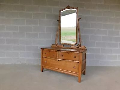 Antique Oak Princess Dresser With Mirror • $695