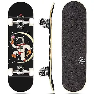 Skateboard Maple Wood ABEC 5 Bearings Double Kick Concave Deck (Astronaut) • $34.99