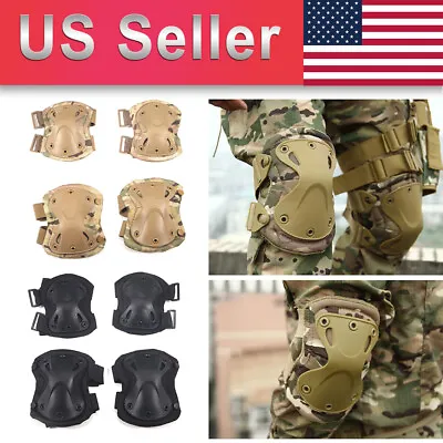 Knee & Elbow Pads Set US Army Tactical Combat Military Pads Outdoor Equipment • $14.24