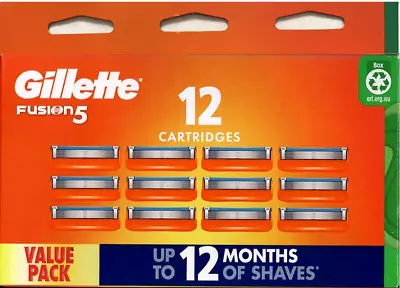 Genuine Gillette Fusion 5 Value Pack 12 Pack Razor Blades Cartridges • $43