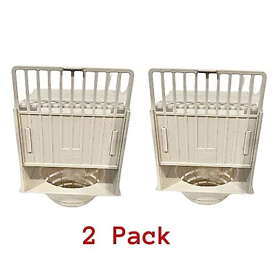 2 X PLASTIC BREEDING NEST PAN / BOX CANARY FINCH BRITISH Hooks On Cage Fronts • £11.45