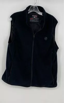 Venusta Mens Black Sleeveless Zipped Pocket Full-Zip Fleece Vest Size XL • $9.99