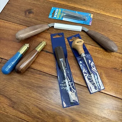 Pfeil Swiss Made Carving Tools Chisels Draw Knife Wood Handles LOT 6 • $32