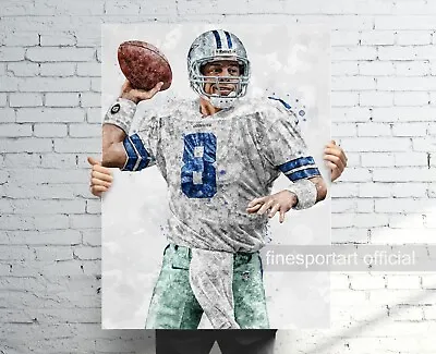 Troy Aikman Dallas Cowboys Poster Canvas Football Print Sport Wall Art • $32.20