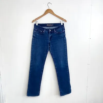 Levis Demi Curve Modern Rise Straight Jeans Womens W28 / 6 Blue Stretch • £11.99
