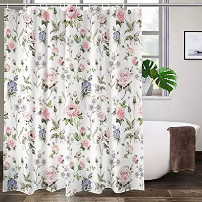 Vintage Rose Floral Shower Curtain Retro Flower Design Waterproof Fabric 72X72 • $29.78