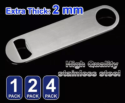 Bottle Opener Stainless Steel Flat Bar Blade Cap Remover Can Beer DrinK Corkscre • $29.99