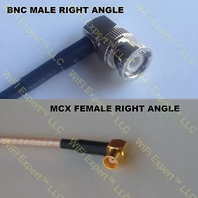 USA-CA RG316 BNC MALE ANGLE To MCX FEMALE ANGLE Coaxial RF Pigtail Cable • $12.74