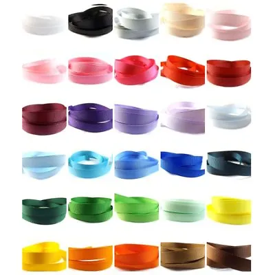 Grosgrain Ribbon 12mm - 13mm (1/2  Inch) - 35 Plain Coloured Double Sided/Faced • £12.99