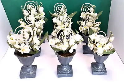 9 Vintage Placecard Or Picture Holders Porcelain Vase Lily Of The Valley Flower • $12.95