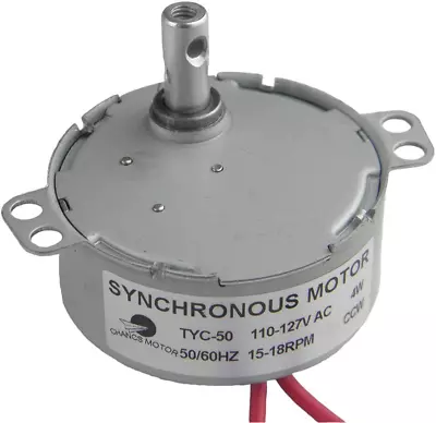 CHANCS TYC-50 Small Synchronous Motor 110V AC 15-18RPM Shaft Rotation CCW 4W Gea • $18.88