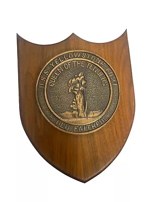 USS Yellowstone AD 27 Navy Ship Officer Brass Plaque With Patina Old Faithful • $149.99