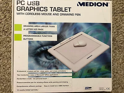 Medion  PC USB Graphics Tablet With Cordless Mouse And Drawing Pen MD 9570 • $75