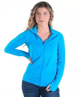 Cowgirl Tuff Western Jacket Womens Breathe Full Zip Aqua 100488 • $69.94