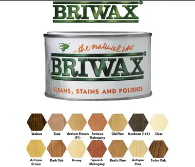 Briwax Original Wax Furniture Polish Cleans Polishes Stains Assorted Colours D4 • £20.41