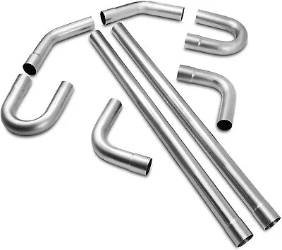 8pc 2.5  Inch Stainless Steel T304 Custom Mandrel Exhaust Pipe Straight Bend Kit • $92.99