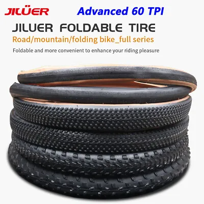 JILUER MTB Tire Road Bicycle Foldable Tyres 60 TPI Puncture Protection Tyres NEW • $19.95