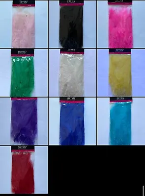 Trimits Marabou Feathers 24 Pieces 10 Assorted Colours Card Making Crafts New • £1.99