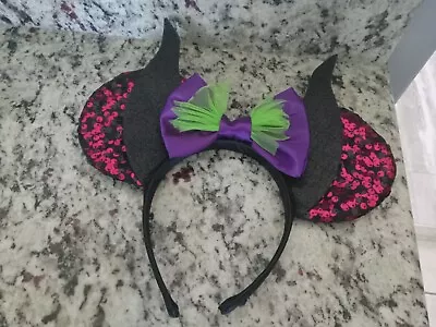 NEW Disney Villains Sequin Headband Ears MALEFICENT 101 Dalmations • $11.20