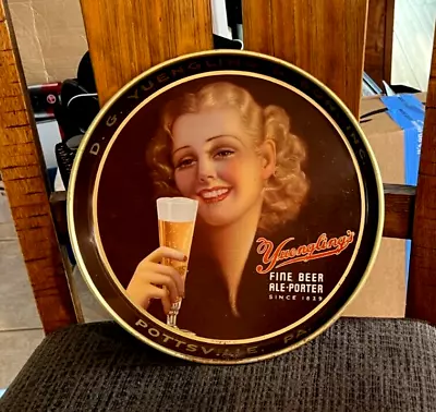 A) Yuengling's Beer 12  Metal Tray Pretty Lady Woman Yuengling Brg Pottsville Pa • $250