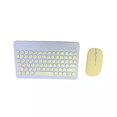 Wireless Bluetooth Keyboard Mouse Portable Retro Circular Button For PC Ipad Mac • $30.36