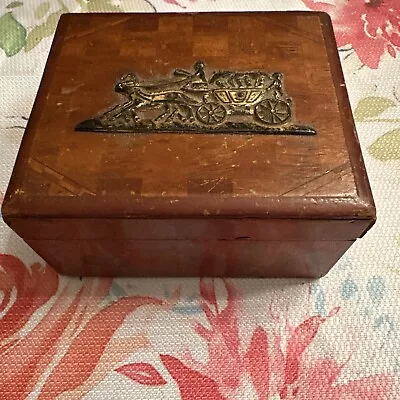 Handmade Marquetry Inlaid Stagecoach Wooden Box • $11