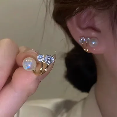 Pearl Earrings Jewelry For Women Dual Purpose Earrings Girl's Birthday G:'h • $6.90