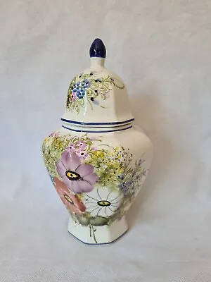 £18.49 • Buy Portuguese Vintage Pottery Floral Lidded Urn Vase Studio Art