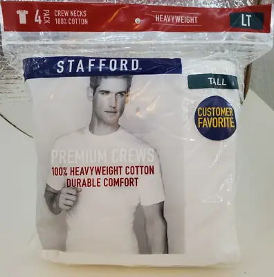 Stafford T Shirts Heavyweight 100% Cotton Crew Necks Large Tall 4-Pack • $39.99