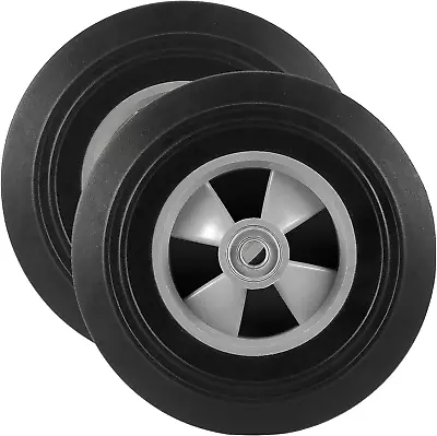 2 PCS 10 Inch Solid Rubber Hand Truck WheelsUtility Rubber Replacement Tires Wi • $34.48